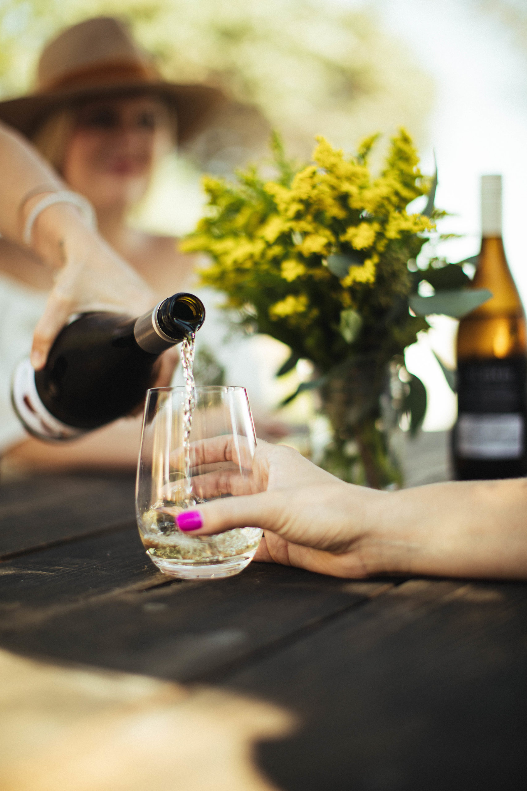 Tangent Block 163 Albariño being poured in a glass