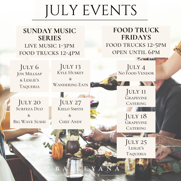 July Events Calendar